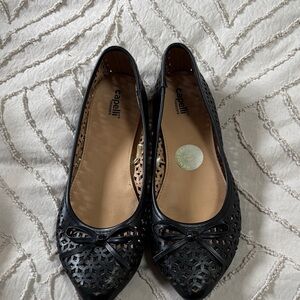 Capelli of New York Black Cut-Out Flats with Bow